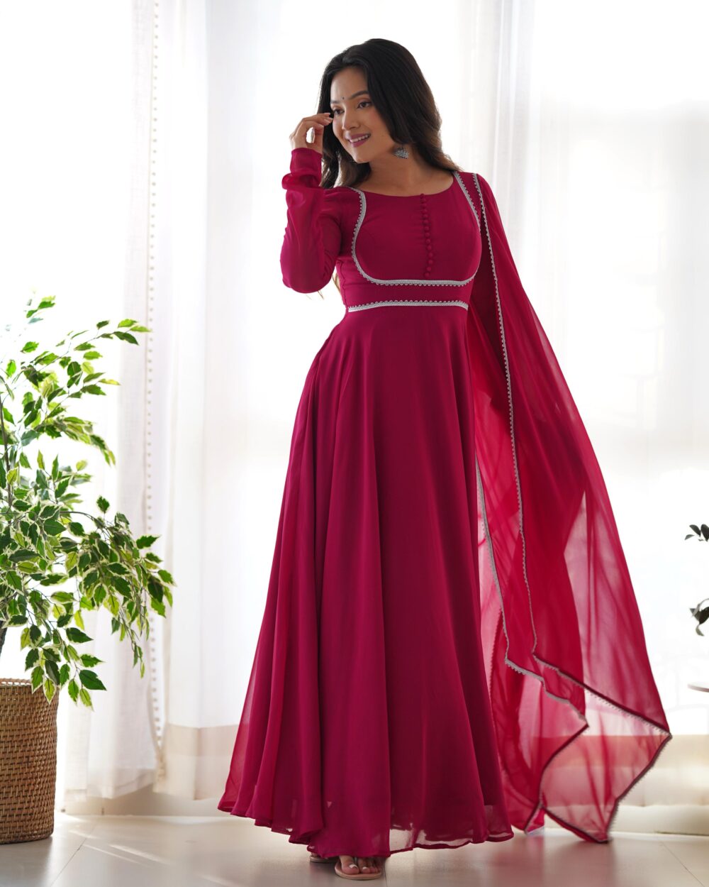 ANARKALI GOWN HEAVY PURE SOFT FOX GEORGETTE2 -Stylishwear