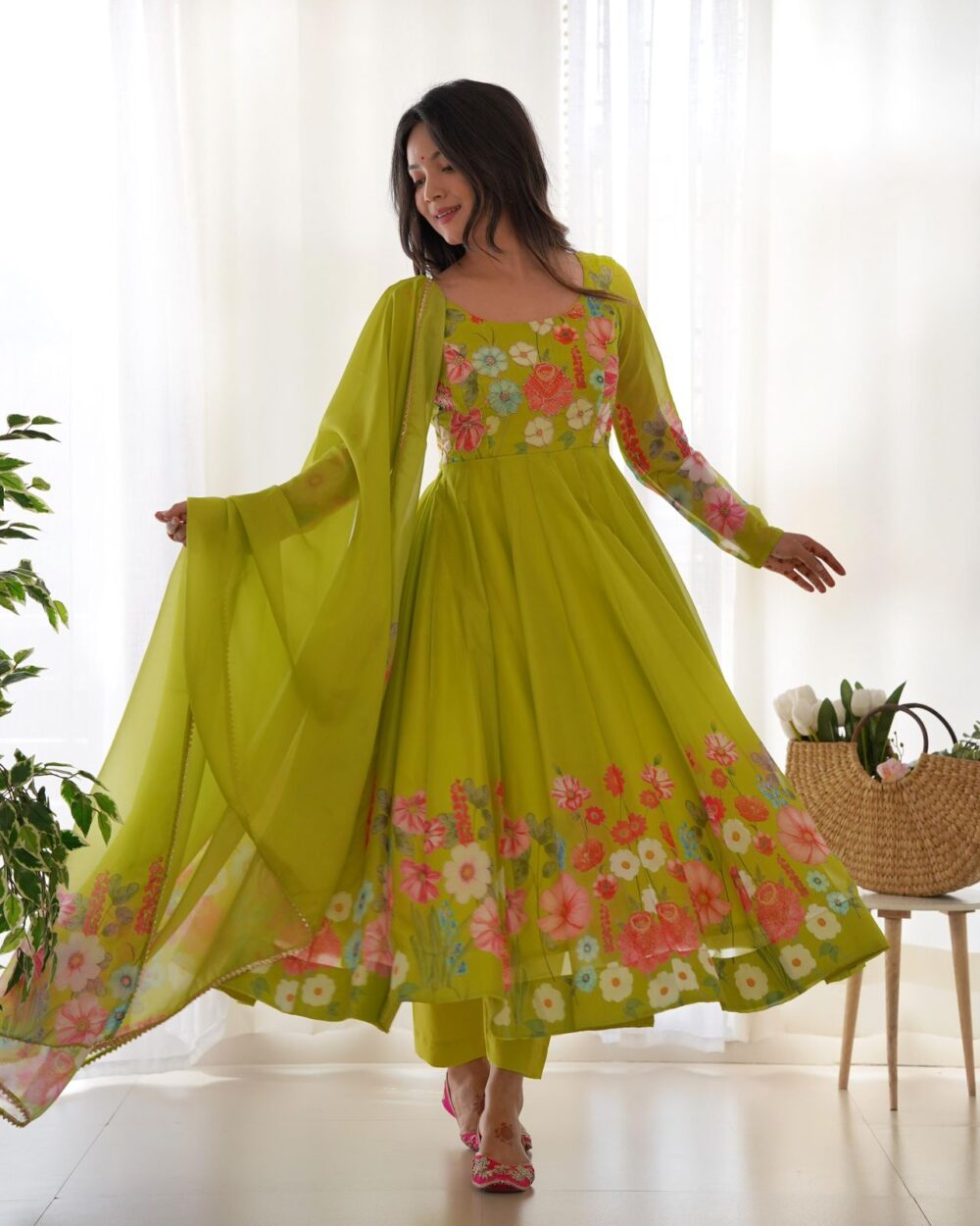 Organza Anarkali Suit-Stylistswear