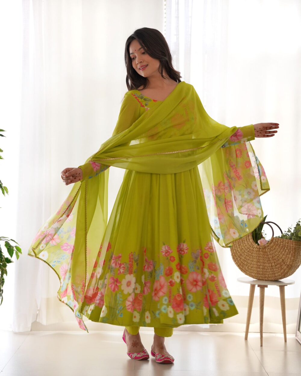 Organza Anarkali Suit-Stylistswear