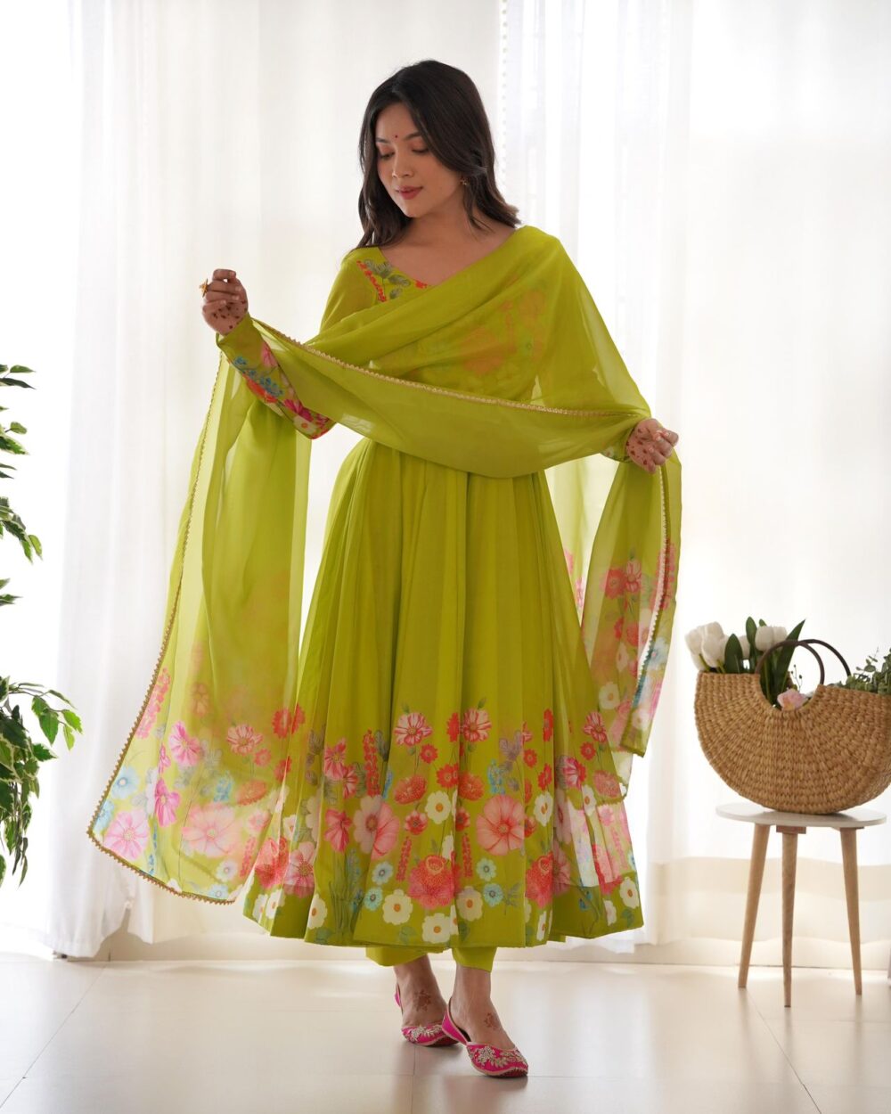 Organza Anarkali Suit-Stylistswear