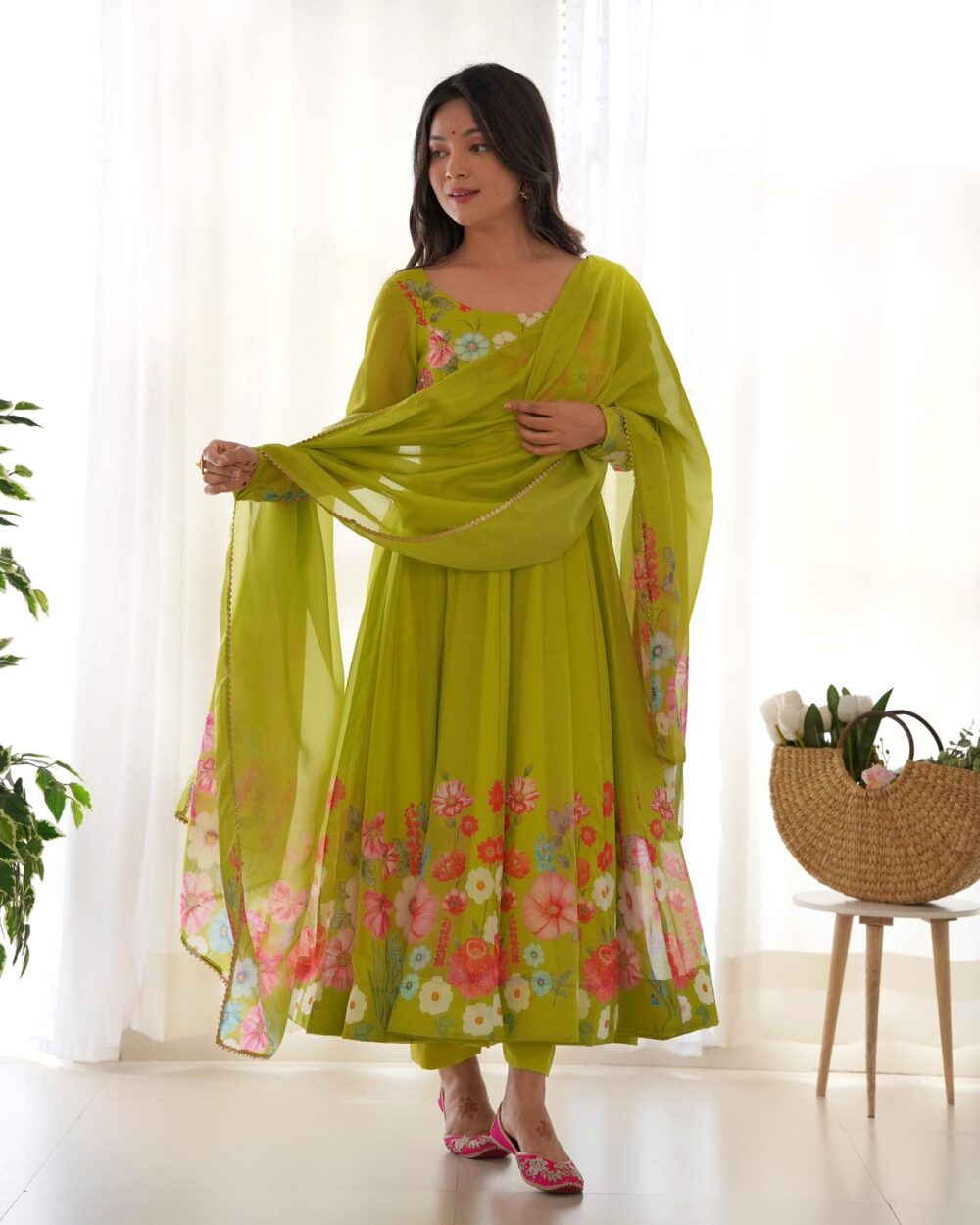 Organza Anarkali Suit-Stylistswear