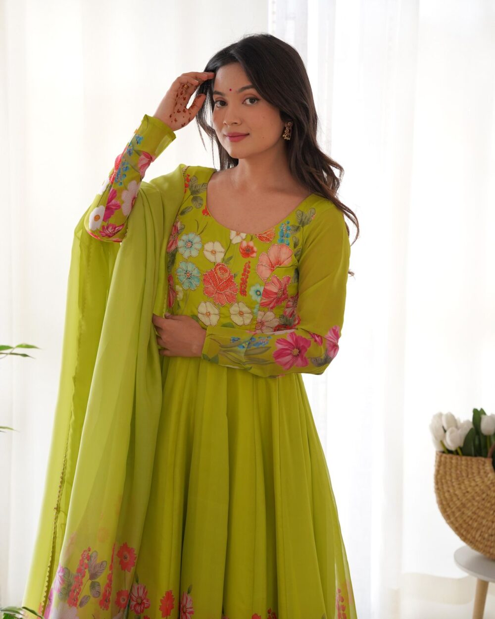 Organza Anarkali Suit-Stylistswear