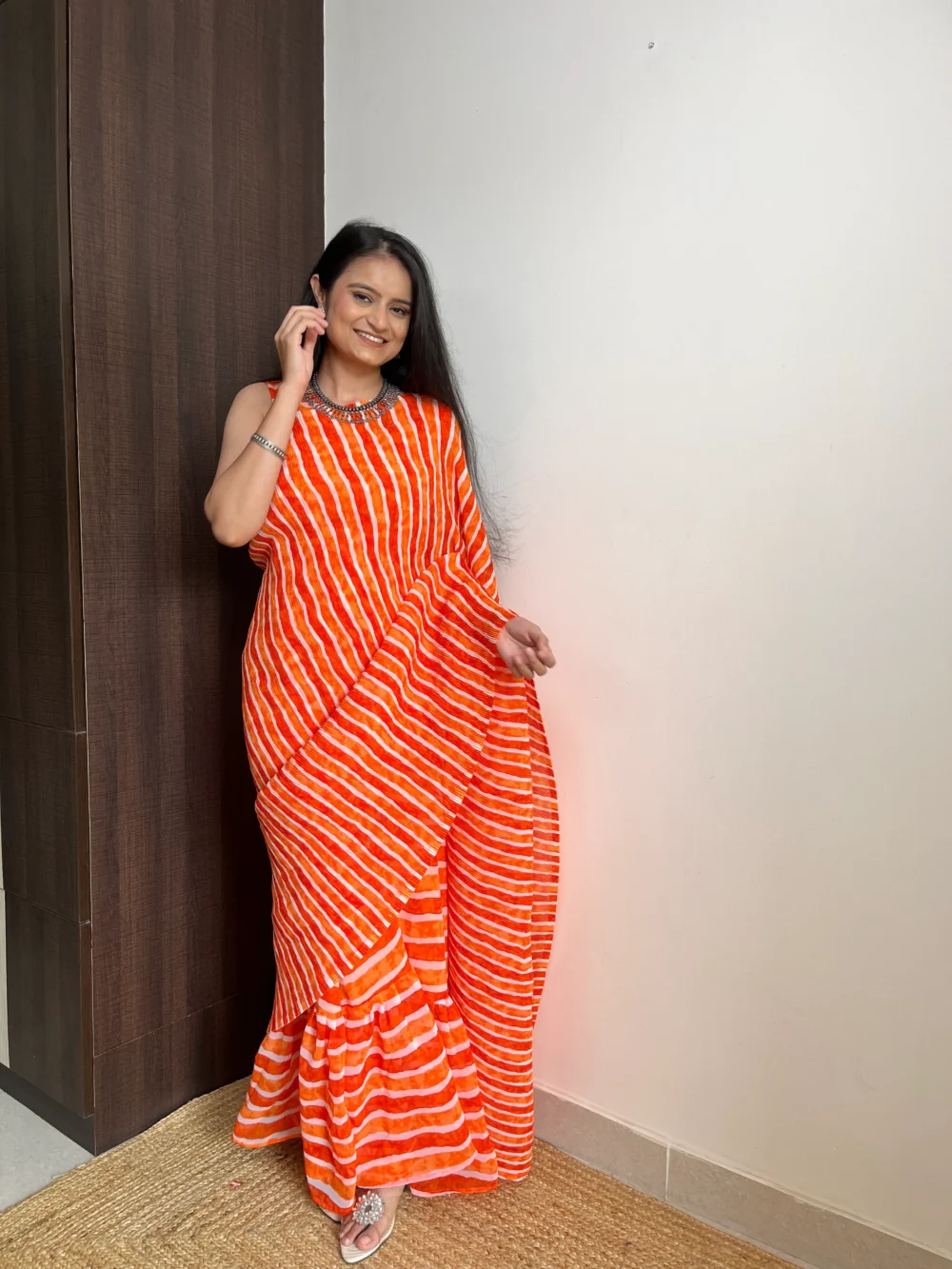 Orange Saree_stylistswear