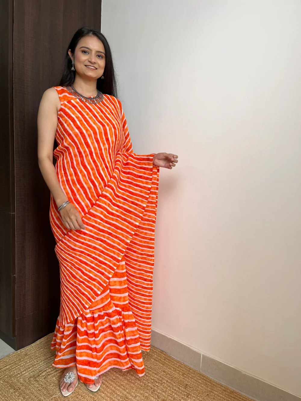 Orange Saree-stylistswear