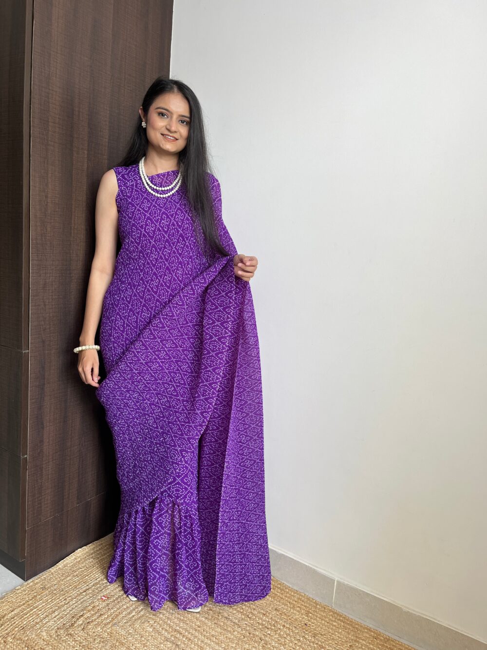 Purple Colour Saree-Stylistswear