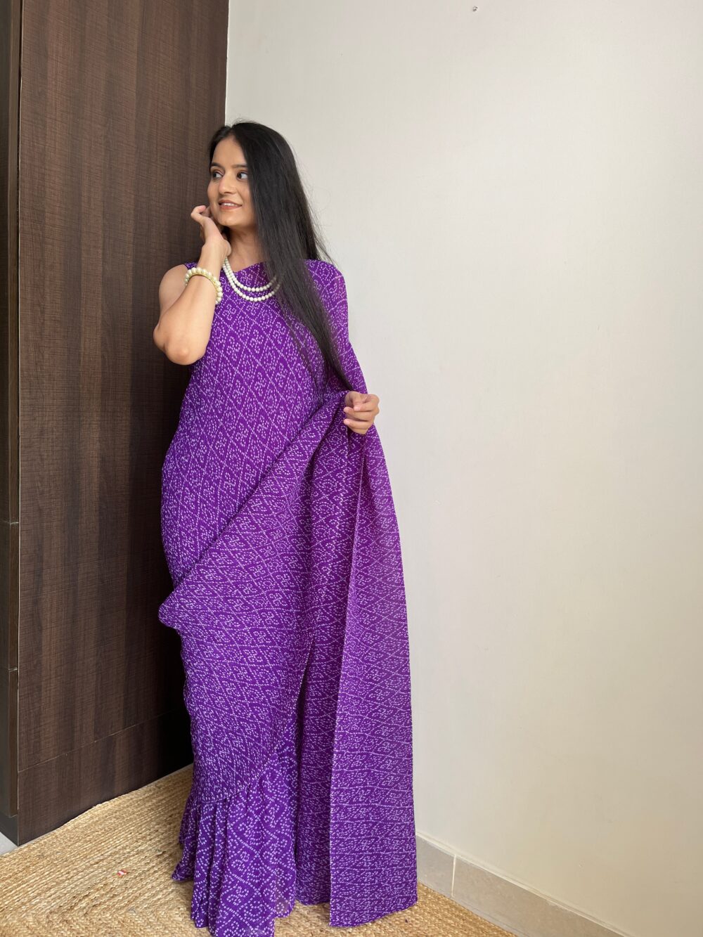 Purple Colour Saree-Stylistswear