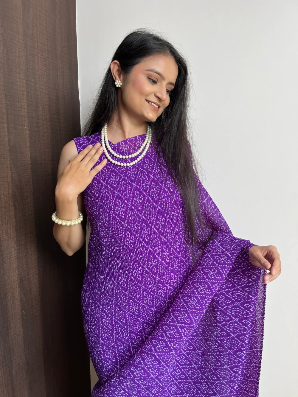 Purple Colour Saree-Stylistswear