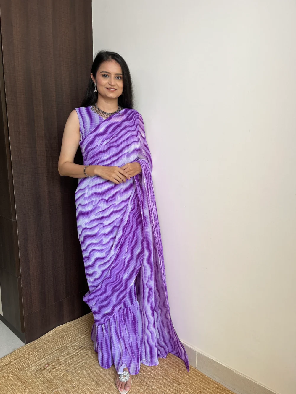 Purple Saree-Stylistswear