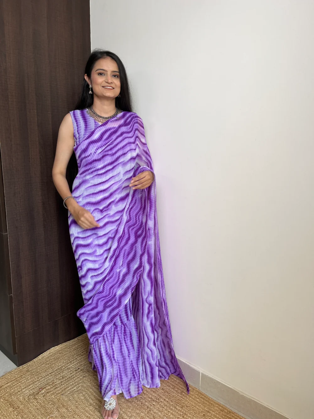 Purple Saree-Stylistswear