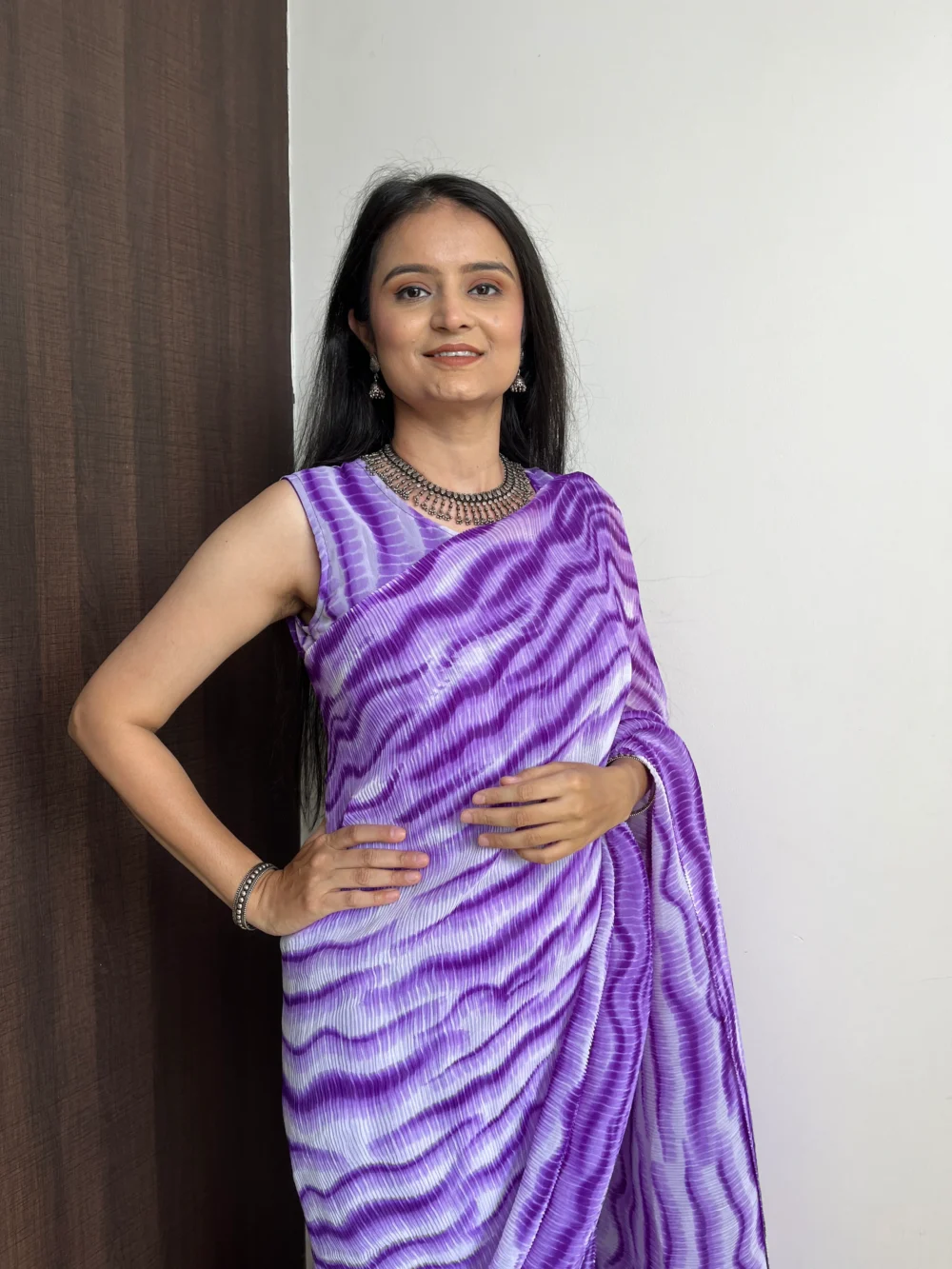 Purple Saree-Stylistswear